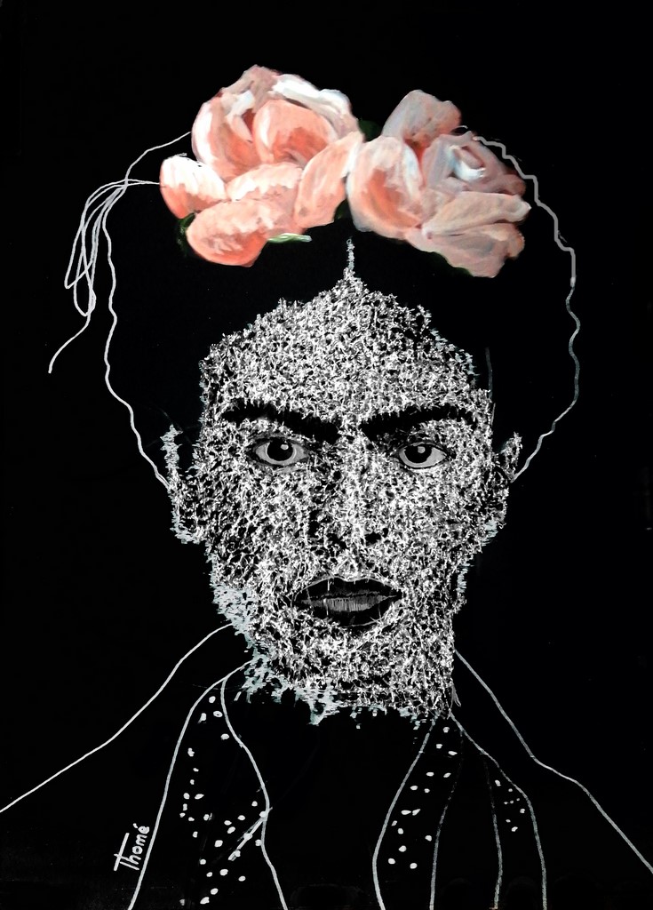 Technique : Verre brisé au marteau et acrylique sur fond en carton plume noir 70x90 encadré